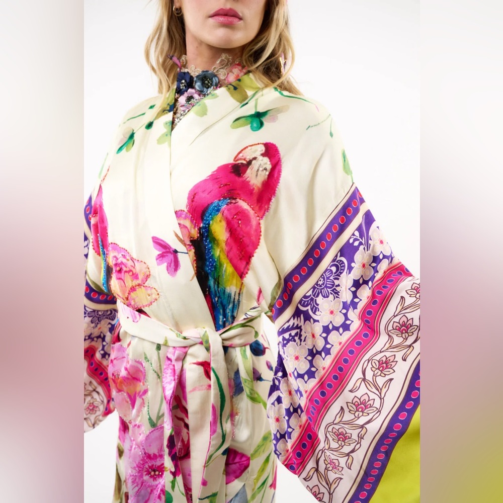Aratta Tropical Mood Hand-Beaded Kimono/Topper - Picture 8 of 15